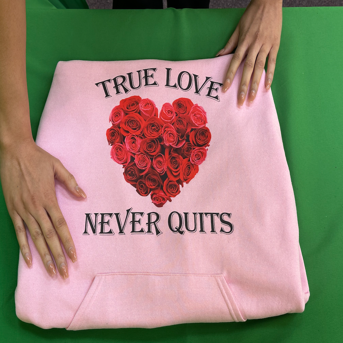 True Love Never Fails Pink Hoodie