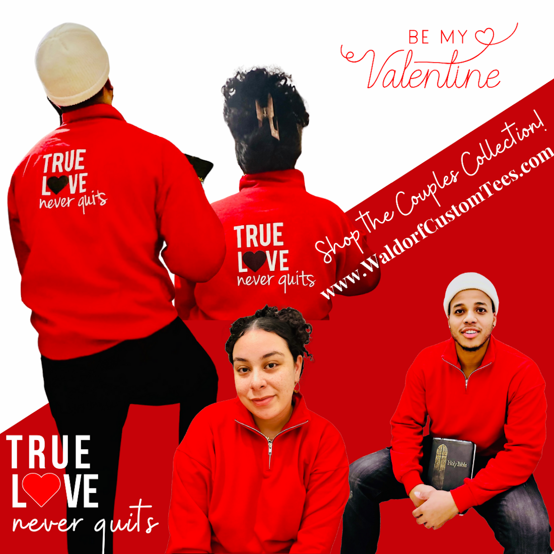True Love Quarter Zip Sweat Shirt
