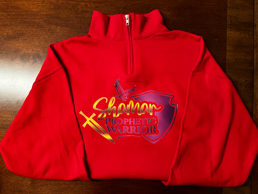 Be A Shamar Prophetic Warrior Quarter Zip Red Sweat Shirts